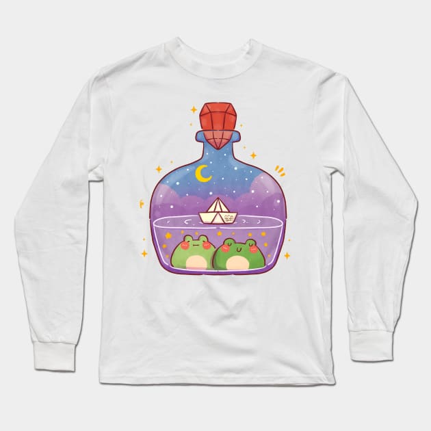 Froggie Magic Potion Long Sleeve T-Shirt by Nas.ArtSpace